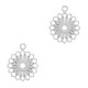 Metal Bohemian pendant Flower Silver